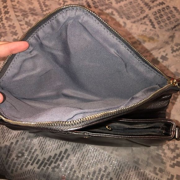 COPY - Kimchi Blue Metallic Envelope Clutch - Picture 3 of 4